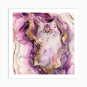 Cat In Purple Art Print