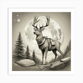 Deer In The Woods 45 Art Print