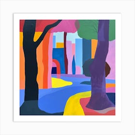 Abstract Park Collection Parc De Belleville Paris France 4 Art Print