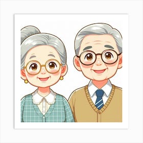 Old Couple 1 Art Print