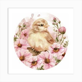 Bird In Flowers Art Print