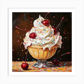 Ice Cream Sundae Art Art Print