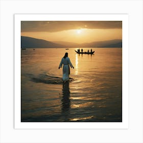 Jesus Walking In The Water 14 Art Print