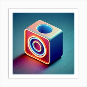 Neon Cube 1 Art Print