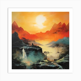 Japanese Sunset Art Print