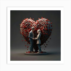 A Image That Showcase Love In 3d Art Form (3) Art Print