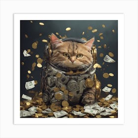 Astronaut Cat Art Print