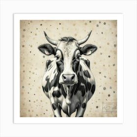 Cow With Horns 6 Art Print