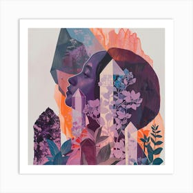 Crystals And Flowers Art Print