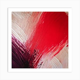 Red textured art Art Print