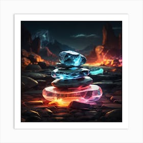 Glow balance stones 6 Art Print