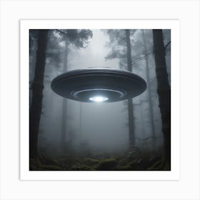 Ufo In The Forest Art Print