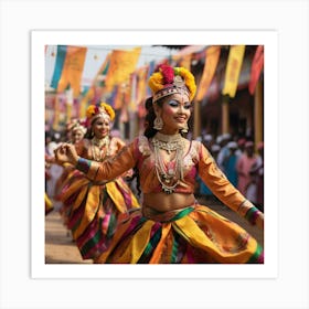 Indian Dancers paintings art print 2 Art Print