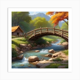 The Vibrant Colors Of The Meandering Stream 1  Art Print
