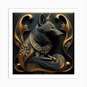 Golden Wolf Art Print