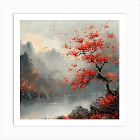 Autumn Tree 1 - Japanese Vintage Art, city wall art, colorful wall art, home decor, minimal art, modern wall art, wall art, wall decoration, wall print colourful wall art, decor wall art, digital art, digital art download, interior wall art, downloadable art, eclectic wall, fantasy wall art, home decoration, home decor wall, printable art, printable wall art, wall art prints, artistic expression, contemporary, modern art print, Art Print