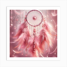 Dream Catcher in pink Art Print