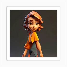 Girl In Orange Art Print