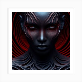 Woman With Red Eyes Art Print