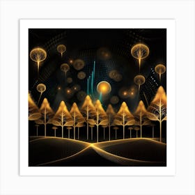 Golden Trees Art Print