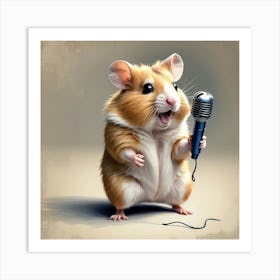 Hamster Singing 1 Art Print