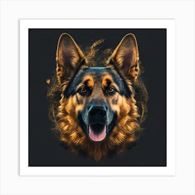German Shepherd Dog Portrait Art Print
