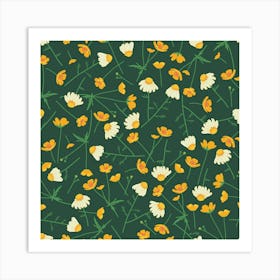 Chamomile and buttercup meadow Art Print