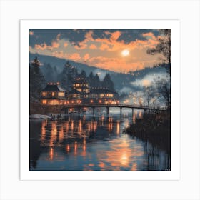 長閑な秋の夜、南木曽村 Peaceful Automn Evening In Nagiso Village (IV) Art Print