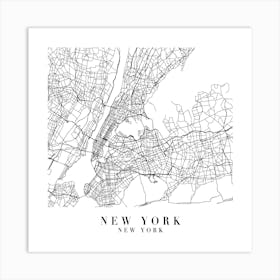 New York New York Street Map Minimal Square Art Print