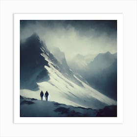Two People In The Snow Art Print