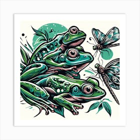 Frog Street Art 9 Art Print