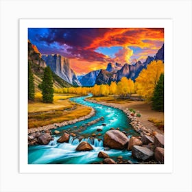 Yosemite Valley Sunset Poster