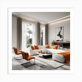 213914 Villa Living Room, Modern Minimalist Style, White Xl 1024 V1 0 1 Art Print