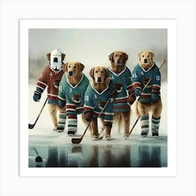 Hockey Dogs 1 Art Print