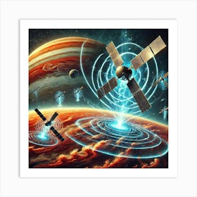 A Sci Fi Depiction Of Thunderclap Satellites Visual Art Print