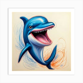 Dolphin Drawing 5 Art Print