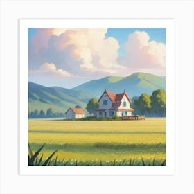 House In Field Art Print