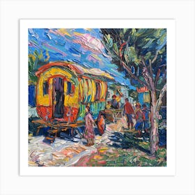 Van Gogh Style. Gypsy Life at Arles Series 2 Art Print
