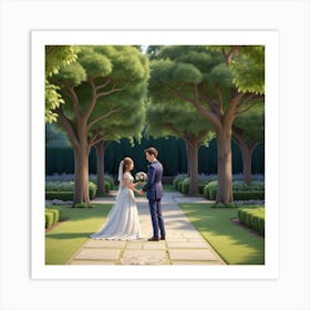 Wedding In The Park Art Print