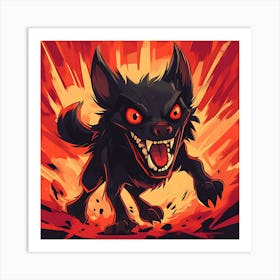 Scary Dog Emoji Dynamic Background 5 Art Print