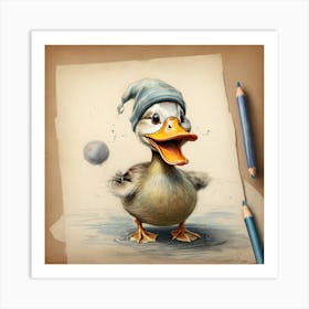 Duck In A Hat 7 Art Print