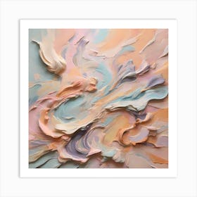 Abstract painting in soft pastel tones, optimistic painting Art Print