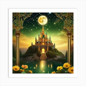 Fairytale Castle At Night 2 Art Print