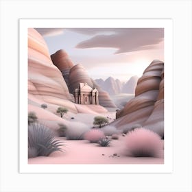 Desert Landscape Soothing Pastel Landscape Art Print