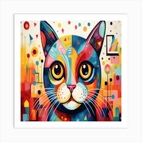 Colorful Cat 1 Art Print