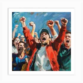 A Sports Fans Cheering Oil Painting Illustration 1718674763 1 Art Print