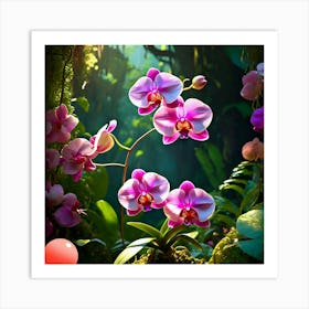 Orchids In The Jungle Art Print