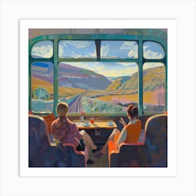 Vintage Train Journey Series: David Hockney Style 5 Art Print