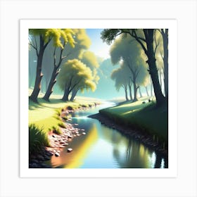 River In The Forest 22 Art Print