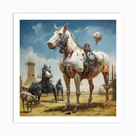 Surreal Cyborg Cows On A Farm Ai Art Depot 17 Art Print